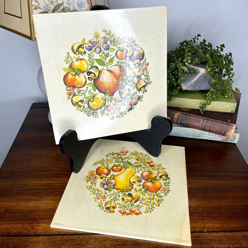 Vintage 70’s Set of Kitchen Veggie Wall Hangings